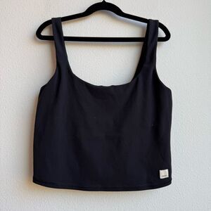 Vuori Daily Crop Top Black Athletic Workout Gym Tank Strappy Size Small? Medium?
